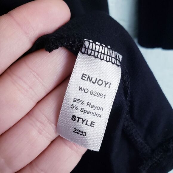 Michael Stars Black Hi Lo 3/4 Sleeve Top - Picture 5 of 6